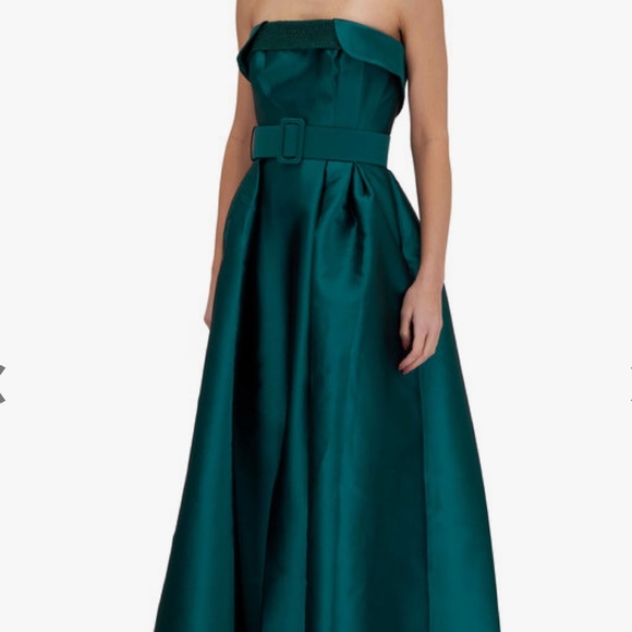 WORN ONCE Sachin + Babi Ceri Strapless Gown Deep Teal w/ Removable Belt - Picture 1 of 4